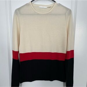 Boss Colorblock Sweater in Cream, Red, and Black